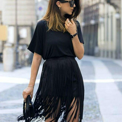 รูปภาพหน้าปกบทความ:แฟชั่นกระโปรงพู่  "FRINGE SKIRT" สวย เก๋ พริ้วๆ รับหน้าฝน !!