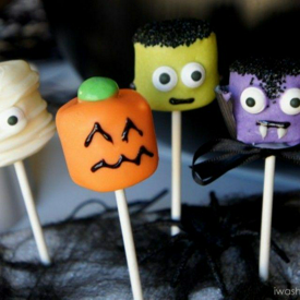 รูปภาพหน้าปกบทความ:ไอเดียขนมอร่อยสำหรับปาร์ตี้ฮาโลวีน Halloween Marshmallows pop 