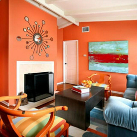 รูปภาพหน้าปกบทความ:20 ไอเดียห้องนั่งเล่นโทนสีส้ม (Living Room with Orange Tone)