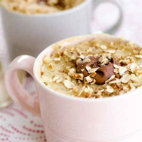 รูปภาพหน้าปกบทความ:Oatmeal Nutella Mug Cake อาหารเช้าง่ายๆ อิ่มสบายท้อง