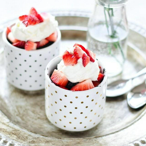 รูปภาพหน้าปกบทความ:น่ากินสุด ๆ Chocolate Strawberry Shortcake Mug Cakes เค้กคำจิ๋ว ในแก้วมีหูจับ