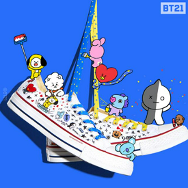 รูปภาพหน้าปกบทความ:ออกใหม่! 'Converse X bt21' คาเรคเตอร์ไลน์ BT21 ผลงานของโอปป้า วง 'BTS'  👟