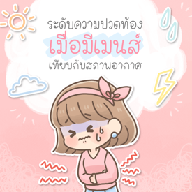 รูปภาพหน้าปกบทความ:ระดับความปวดท้องเมื่อมีเมนส์ เทียบกับสภาพอากาศ!