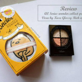 รูปภาพหน้าปกบทความ:Review+Hual แป้งฝุ่น AC Gudetama กับ อายแชโดว์ Visee by Kose Glossy Rich