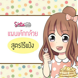 รูปภาพหน้าปกบทความ:แพนเค้กกล้วย สูตรไร้แป้ง