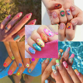 รูปภาพหน้าปกบทความ:สุดจี๊ดโดนใจ!  รวม 50 ไอเดียลายเล็บ " 90s Colorful Nails " สีสันสดใส สไตล์เรโทรย้อนยุค 