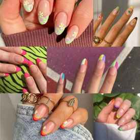 รูปภาพหน้าปกบทความ:สดใสไม่ไหว! ส่อง 50 ไอเดียลายเล็บ " สีสดใส Colorful ในสไตล์ French Nails " เทรนด์ฮอตปี 2021