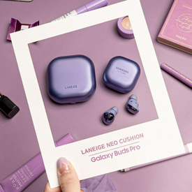 รูปภาพหน้าปกบทความ:ใจละลายแล้ว~ น้องม่วงน่ารักสุด 💜 ' Galaxy Buds Pro with LANEIGE Neo Cushion '