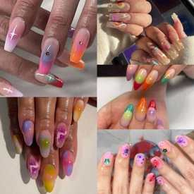 รูปภาพหน้าปกบทความ:ไม่อยากเหมือนใครอะ! รวม 30 ไอเดียลายเล็บสุดล้ำ " Aura Nails " ในโทนสีสันสดใส Colorful 🌈✨ 