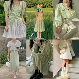 รูปภาพหน้าปกบทความ:Cottagecore Girl ด้วยคอสตูมสีเขียวสบายตา เหมาะกับ Green Season ในหน้าฝน