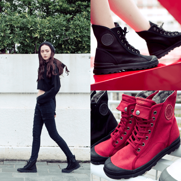 รูปภาพหน้าปกบทความ:รองเท้าสไตล์สาวหล่อ!! รองเท้าบูท Palladium เท่เก๋ สไตล์ Military