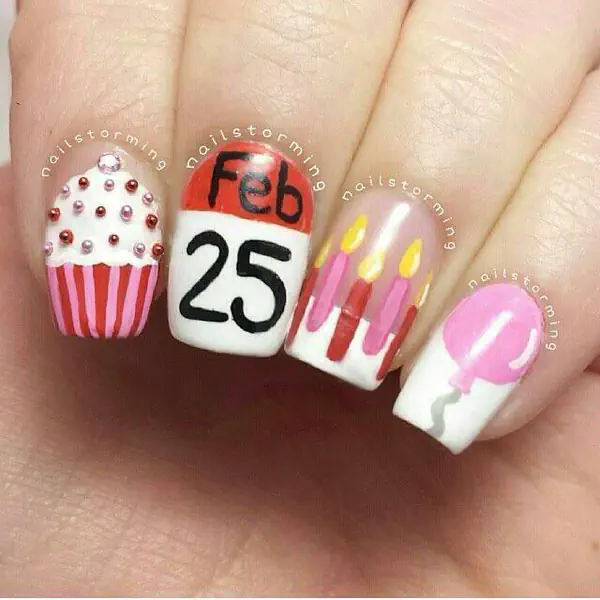 รูปภาพหน้าปกบทความ:ไอเดียเพ้นท์เล็บลาย 'Birthday Nails Art' สุดสร้างสรรค์