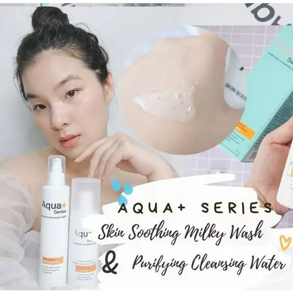 รูปภาพหน้าปกบทความ:รีวิว : โฟมน้ำนม Aqua+ Series Skin Soothing Milky Wash และ Cleansing Water ล้างหน้าใส อ่อนโยนต่อผิว