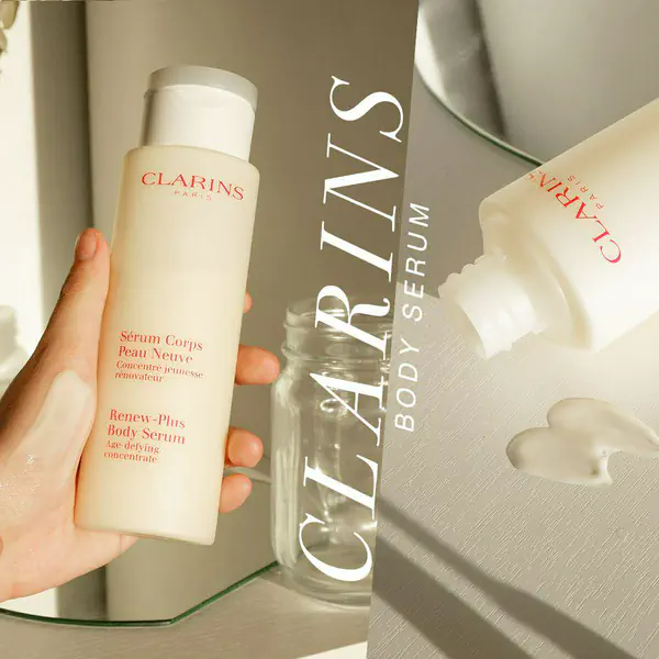รูปภาพหน้าปกบทความ:ขึ้นแท่นลูกรักอันดับหนึ่ง CLARINS Renew-Plus Body Serum บำรุงผิวให้ผิวนุ่ม ลื่น หอมติดทน!