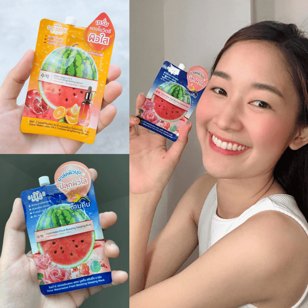 รูปภาพหน้าปกบทความ:เซรั่มแตงโมวิตซี & สลีปปิ้งมาส์คแตงโม! คู่หูครีมแตงโมจากซิสต้าร์ บำรุงผิวเนียนใสฉ่ำน้ำ หาซื้อง่ายที่เซเว่น 📌