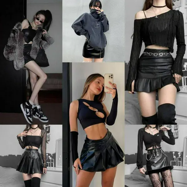 รูปภาพหน้าปกบทความ:รวม 30 ไอเดียแมทช์คอสตูม " กระโปรงหนัง " โทนสีดำ All Black ในสไตล์สตรีทสุดฮอต 🔥🔥