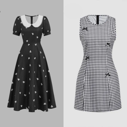 รูปภาพสินค้า:Lovito Black Ribbon Party Dress