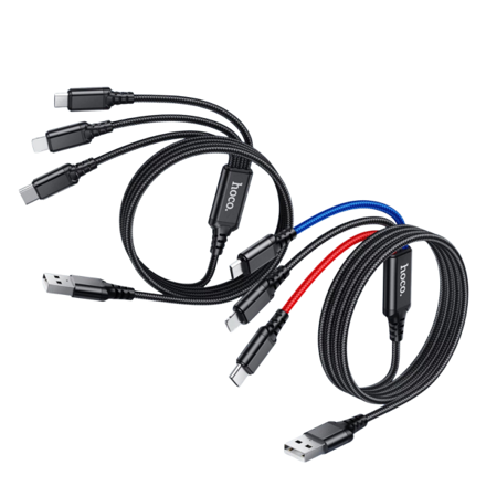 รูปภาพสินค้า:hoco x76 3-in-1 super charging cable