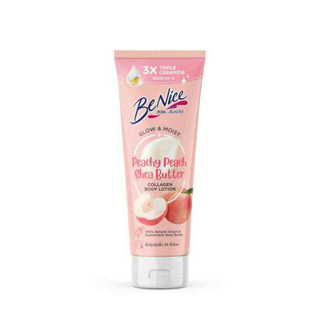 รูปภาพสินค้า:benice glow & moist peachy peach shea butter collagen body lotion